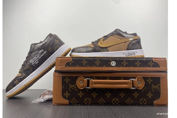 AIR WHITE-LouiV Top -LouiV 1 O-W (WITH CASE) Low JORDAN 0124